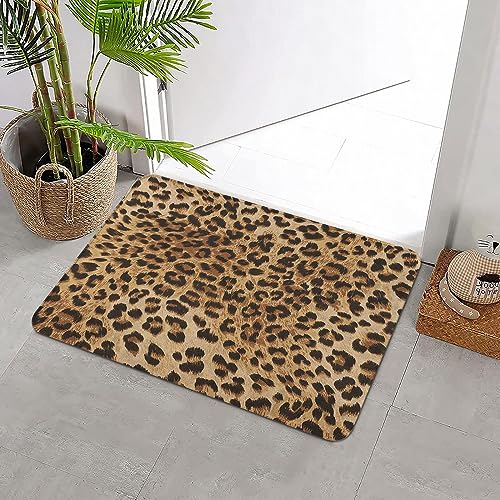 Badteppich rutschfeste,Leopardenmuster Hautmuster eines wilden Safaritieres Leistungsstarke Panthera Big Cat Hel,Wasserabsorbierend Badematte maschinenwaschbar Badvorleger für Dusche,Badewanne,40x60cm von ERICAT