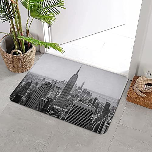 Badteppich rutschfeste,Schwarz New York Nein Architektur USA September Parks Amerika Weiß Skyline Stadtansicht L,Wasserabsorbierend Badematte maschinenwaschbar Badvorleger für Dusche,Badewanne,40x60cm von ERICAT