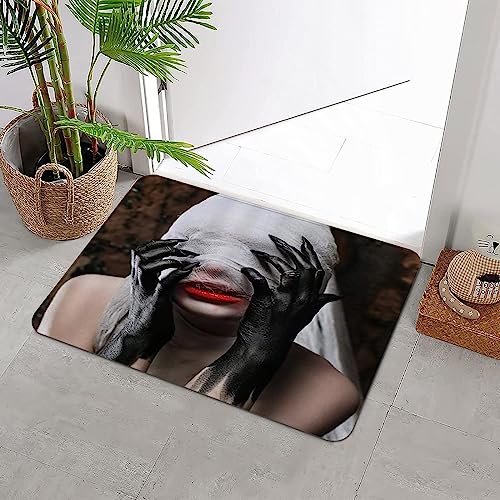 ERICAT Badteppich rutschfeste,Black Horror Hand Woman Monster mit weißer Gaze Cove The Face Hell Nightmare,Wasserabsorbierend Badematte maschinenwaschbar Badvorleger für Dusche,Badewanne,40x60cm von ERICAT