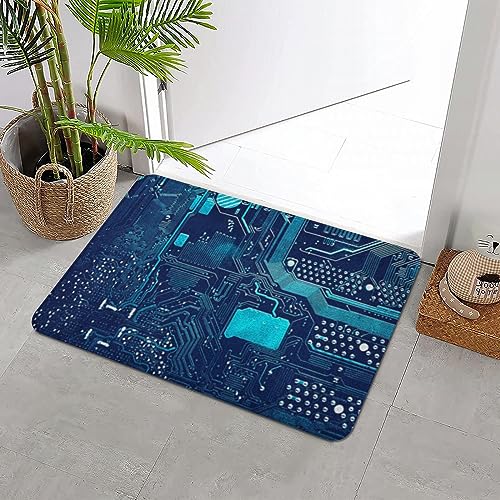 ERICAT Badteppich rutschfeste,Platine Elektronische Computerhardware Technologie Motherboard Digital Chip,Wasserabsorbierend Badematte maschinenwaschbar Badvorleger für Dusche,Badewanne,40x60cm von ERICAT