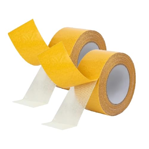 ERICAT Statisticsing Tape, Super Sticky Resistente Clear Tape, High Adhesive Strength Mesh Double-Sided Duct Tape, For Mounting Carpets,Pictures,Office(Yellow*2,0.78in) von ERICAT