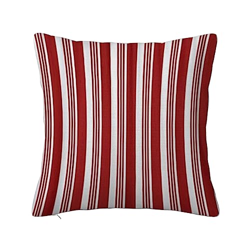 ERICAT Überwurf Kissen Fall Quadratisch Kissenbezug,Abstraktes rot-weiß gestreiftes Zuckerstangenmuster Weihnachten,Home Dekorative Sofa Sessel Schlafzimmer Wohnzimmer 45x 45cm von ERICAT