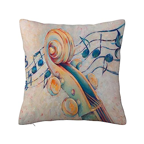 ERICAT Überwurf Kissen Fall Quadratisch Kissenbezug,Blue Notes Susanne Clark Hintergrundmusik,Home Dekorative Sofa Sessel Schlafzimmer Wohnzimmer 45x 45cm von ERICAT