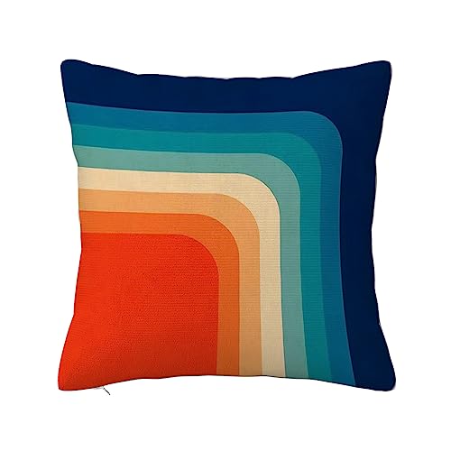 ERICAT Überwurf Kissen Fall Quadratisch Kissenbezug,Retro 70er, Home Dekorative Sofa Sessel Schlafzimmer Wohnzimmer 45x 45cm von ERICAT