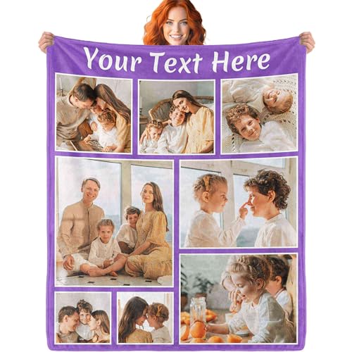 ERICAT personalisierte Decke Foto und Text,Decke personalisiert Baby Decke,kuscheldecke personalisiert,kuscheldecke mit Foto,selbst gestalten Geschenke für Mama, Papa, Paare, Freundin, Freund von ERICAT