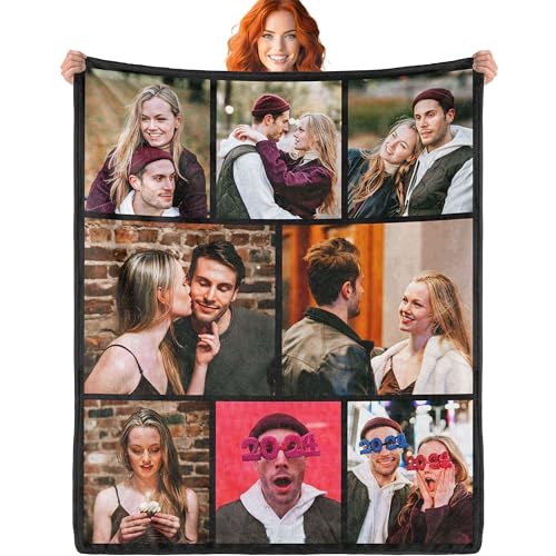 ERICAT personalisierte Decke Foto und Text,Decke personalisiert Baby Decke,kuscheldecke personalisiert,kuscheldecke mit Foto,selbst gestalten Geschenke für Mama, Papa, Paare, Freundin, Freund von ERICAT