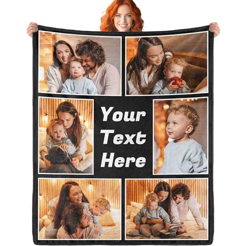 ERICAT personalisierte Decke Foto und Text,Decke personalisiert Baby Decke,kuscheldecke personalisiert,kuscheldecke mit Foto,selbst gestalten Geschenke für Mama, Papa, Paare, Freundin, Freund von ERICAT