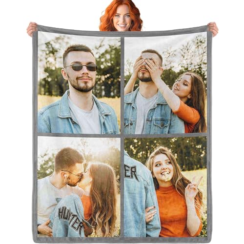 ERICAT personalisierte Decke Foto und Text,Decke personalisiert Baby Decke,kuscheldecke personalisiert,kuscheldecke mit Foto,selbst gestalten Geschenke für Mama, Papa, Paare, Freundin, Freund von ERICAT