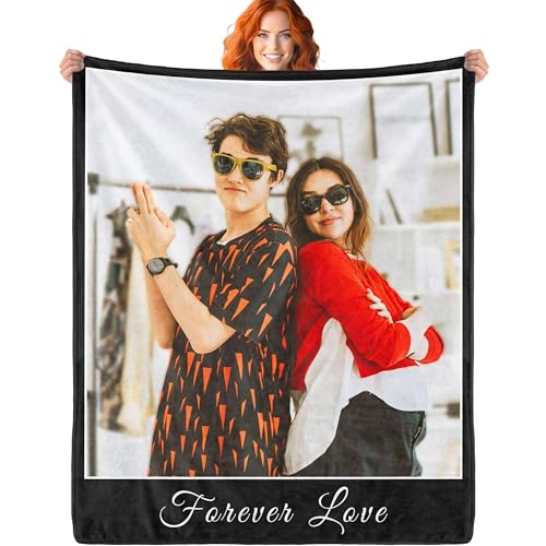 ERICAT personalisierte Decke Foto und Text,Decke personalisiert Baby Decke,kuscheldecke personalisiert,kuscheldecke mit Foto,selbst gestalten Geschenke für Mama, Papa, Paare, Freundin, Freund von ERICAT