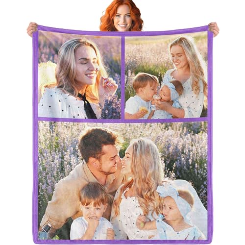 ERICAT personalisierte Decke Foto und Text,Decke personalisiert Baby Decke,kuscheldecke personalisiert,kuscheldecke mit Foto,selbst gestalten Geschenke für Mama, Papa, Paare, Freundin, Freund von ERICAT