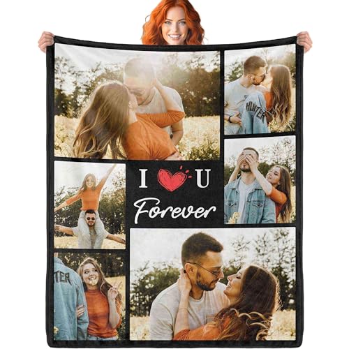 ERICAT personalisierte Decke Foto und Text,Decke personalisiert Baby Decke,kuscheldecke personalisiert,kuscheldecke mit Foto,selbst gestalten Geschenke für Mama, Papa, Paare, Freundin, Freund von ERICAT