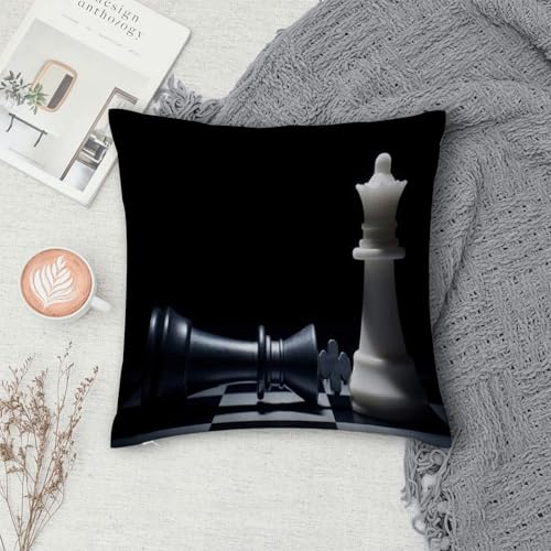 Kopfkissenbezug Home Dekoration,Black Chess International Queen King Schachfigur Schachbrett Cooles Puzzlespiel,Pillowcase Super Weich Sofakissen für Wohnzimmer Sofa Bed,45x45cm Kopfkissenbezug Home Dekoration,Black Chess International Queen King Schachfigur Schachbrett Cooles Puzzlespiel,Pillowcase Super Weich Sofakissen für Wohnzimmer Sofa Bed,45x45cm von ERICAT