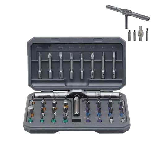 MagSnap Ratchet Precision Screwdriver Set – Modular Magnetic Repair Kit, 26/42 In 1 Multifunction Ratchet Screwdriver Tool With Removable T Handle(42-in-1 Set) von ERICAT