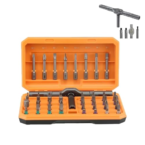 MagSnap Ratchet Precision Screwdriver Set – Modular Magnetic Repair Kit, 26/42 In 1 Multifunction Ratchet Screwdriver Tool With Removable T Handle(Orange) von ERICAT