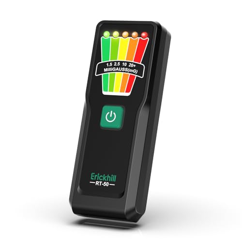 ERICKHIL Handheld EMF Messgerät, Geisterjagd Equipment für paranormale Untersuchungen, 5-stufige LED-Warnungen, 30Hz–20kHz EMF Detektor, Strahlungsmesser für Zuhause, Büro&Outdoor-Inspektionen ERICKHIL Handheld EMF Messgerät, Geisterjagd Equipment für paranormale Untersuchungen, 5-stufige LED-Warnungen, 30Hz–20kHz EMF Detektor, Strahlungsmesser für Zuhause, Büro&Outdoor-Inspektionen von ERICKHILL