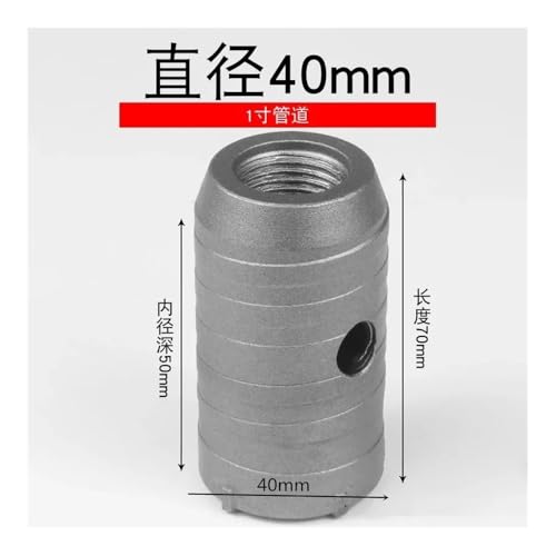 30 mm – 160 mm Wandlochsägen-Bohrer, Legierung Plus 110 mm – 530 mm Stange, passend for Beton, Zement, Stein, Senkbohrer(Dark Grey) von ERIHJOX