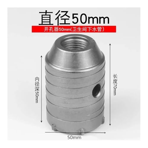 30 mm – 160 mm Wandlochsägen-Bohrer, Legierung Plus 110 mm – 530 mm Stange, passend for Beton, Zement, Stein, Senkbohrer(Light Grey) von ERIHJOX