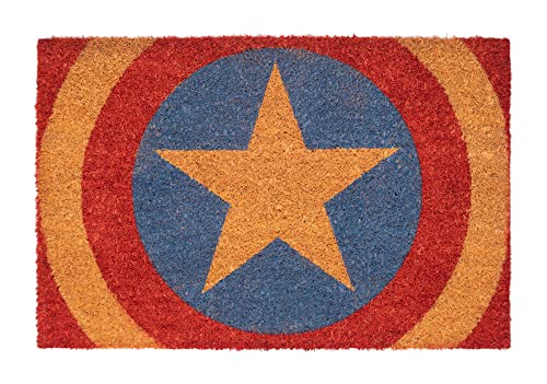 Grupo Erik Kokosmatte Fußmatte Marvel Captain America - Schmutzfangmatte 40x60 cm - Fussmatte Lustig - Türmatte Innen von Grupo Erik