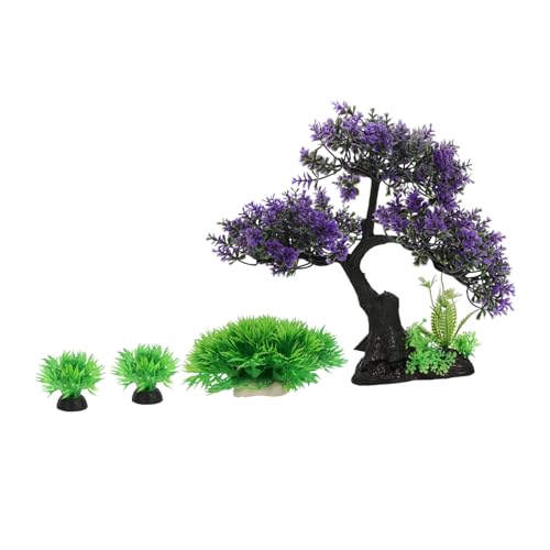 ERINGOGO 1 Satz Fischtankpflanze Set Aquariumzubehör Dekoration Künstliche Pflanzen Aquarienpflanzen Wasser- Aquarium Aquarium Realistisch Anlage Gefälscht Baum Fischtankdekor Violett Abs von ERINGOGO