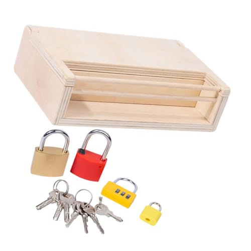 ERINGOGO 1 Satz Holzspielzeug für Lernspielzeug mit Schlüsseln und Schlössern zur Hand Augen Koordination und Logischen Denkfähigkeiten für Kleinkinder von Jahren von ERINGOGO