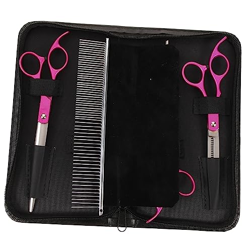 ERINGOGO 1 Satz Professionelles Haustierpflege Scheren Set aus Teiliges Set mit Gerader Gebogener und Zahnschere Trageetui für Katzenpflege von ERINGOGO