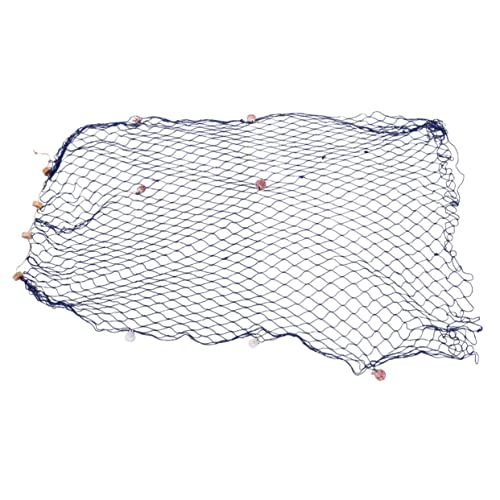 ERINGOGO 1stück Mediterranes Fischernetz Blau Mit Muscheln Dekorative Wandhängung Für Nautische Themen Für Hochzeiten Partys Und Fotografie-Dekorationen von ERINGOGO