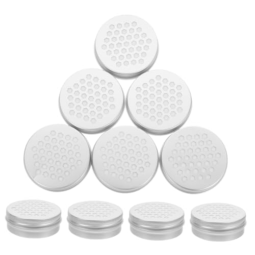 ERINGOGO 10 Stück Aluminium Duftperlen Aufbewahrungsbox Luftdurchlässig mit Schraubverschluss Langlebig und Leicht Geeignet für Zuhause Büro Meditation Aromatherapie Zubehör von ERINGOGO