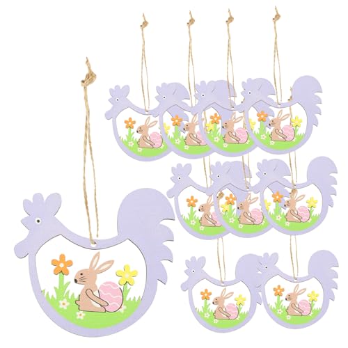 ERINGOGO 10stücke Holz Hühner Ornamente Für Ostern Bunte Hängende Dekorationen Für Ostern Kreative Bastelideen Für Ihr Zuhause ERINGOGO 10stücke Holz Hühner Ornamente Für Ostern Bunte Hängende Dekorationen Für Ostern Kreative Bastelideen Für Ihr Zuhause von ERINGOGO