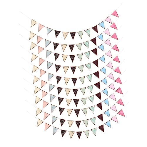 ERINGOGO 10 Stück Teiliges Dekoratives Wimpelbanner mit Blumenmuster Bunte Party und Klassenzimmer Deko für Indoor Outdoor Festlichkeiten Geruchsfrei Vielseitig Einsetzbar von ERINGOGO