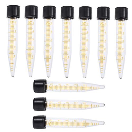 ERINGOGO 10 Stück Teiliges Glas zentrifugenröhrchen mit Schraubverschluss Konische Mikrozentrifugenröhrchen aus Klarem Glas Dicht Verschließbar Chemisch Beständig für Zufällige Farbe von ERINGOGO