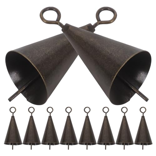 ERINGOGO 10 Stück Teiliges Vintage Metall Glocken Handgefertigt Rustikale Antike Kupfer Glocken für Weihnachtsdekoration DIY Bastelprojekte Langlebig Hängedeko für Zuhause Büro von ERINGOGO