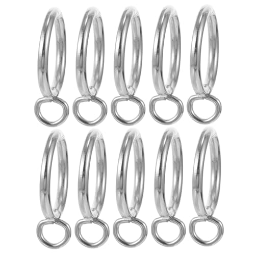 ERINGOGO 10 Stück Teiliges Vorhangringe aus Metall Silber Innendurchmesser Rostfreie Langlebige Gardinenhaken mit Glatter Oberfläche Einfache Installation Geeignet für Duschvorhänge und ERINGOGO 10 Stück Teiliges Vorhangringe aus Metall Silber Innendurchmesser Rostfreie Langlebige Gardinenhaken mit Glatter Oberfläche Einfache Installation Geeignet für Duschvorhänge und von ERINGOGO
