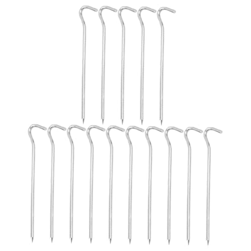 ERINGOGO 15 Stück Teiliges Aluminium Zeltheringe Fragezeichenform Rostfrei Robust Stabile Bodenheringe für Camping Zelte Pavillons Vielseitig Einsetzbar bei Verschiedenen Bodenarten von ERINGOGO