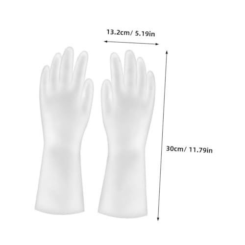 ERINGOGO 2 Paare Latex Küchenhandschuhe Spülhandschuhe Waschhandschuhe Haushaltshandschuhe Wiederverwendbar Langlebig Mittel Weiß für Geschirr Gartenarbeit von ERINGOGO