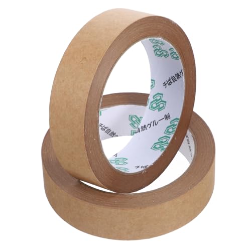 ERINGOGO 2 Rollen Papier klebeband Selbstklebend Kraft Verpackungsband Beschreibbar Stark Vielseitig für Umzugskartons Pakete und Dichtungsband Anwendungen von ERINGOGO