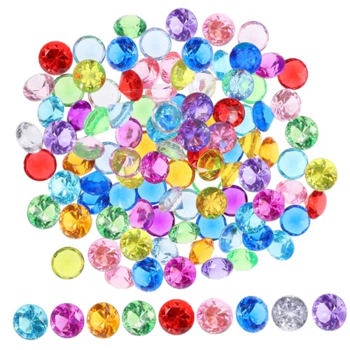 ERINGOGO 2 Sätze Bunte Kristall Diamanten Schmucksteine Simulation Facettierte Deko Diamantkristalle Für Basteln Tischdeko Hochzeit Party Vase Füller 100 Stück * 2 von ERINGOGO