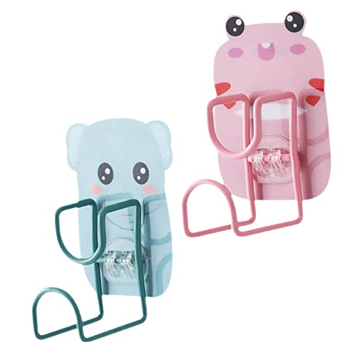 ERINGOGO 2 Stck. Wandhaken für Waschbecken Selbstklebend Cartoon Tierdesign Stabile und Edelstahlmaterialien kein Bohren Dekorative Aufbewahrungshaken für Bad und Küche und Blau von ERINGOGO