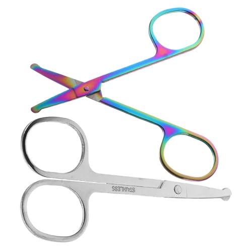 ERINGOGO 2 Stück Edelstahl Gesichtshaarschere Präzise Rundkopf Nasenhaarschneider Augenbrauenschere Langlebig für Damen Herren Tägliche Pflege und Styling ERINGOGO 2 Stück Edelstahl Gesichtshaarschere Präzise Rundkopf Nasenhaarschneider Augenbrauenschere Langlebig für Damen Herren Tägliche Pflege und Styling von ERINGOGO