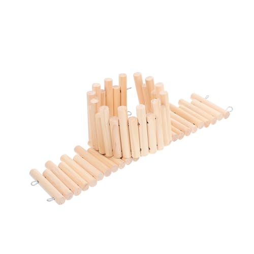 ERINGOGO 2 Stück Hamster Käfig Zaun Teilig Holzleiter Multifunktional mit Plattform für Zwerghamster Meerschweinchen Igel Erweiterbar Haustier Zubehör für Kleintiere von ERINGOGO