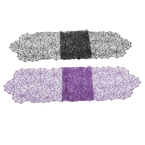 ERINGOGO 2 Stück Knitted Lace Spider Web Tischläufer Halloween Deko Spinnennetz Tischdecke Langlebig Faltenresistent Passend für Party Weihnachten Teilig Schwarz Violett ERINGOGO 2 Stück Knitted Lace Spider Web Tischläufer Halloween Deko Spinnennetz Tischdecke Langlebig Faltenresistent Passend für Party Weihnachten Teilig Schwarz Violett von ERINGOGO