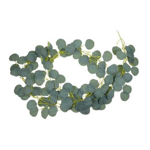 ERINGOGO 2 Stück Künstliche Eukalyptus Girlande Teilig Langlebig Natürlich Wirkend Grüne Blättergirlande für Hochzeit Shower Wanddeko Tischläufer Garten Feier von ERINGOGO