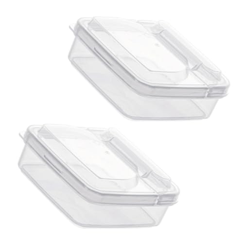 ERINGOGO 2 Stück Lebensmittel Frischhaltedosen mit Klappdeckel Luftdichte Käse und Butterboxen aus Robustem PP Transparente Aufbewahrungsbehälter für Kühlschrank und Servieren Langlebig von ERINGOGO
