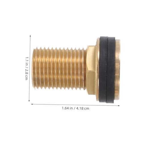 ERINGOGO 2 Stück Messing Adapter mit Außengewinde zu Innengewinde mit Gummidichtungen Wasserdichter Wasserbehälteranschluss für Aquarien Holzbottiche und Wassertanks von ERINGOGO