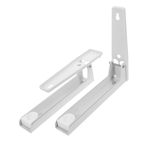 ERINGOGO 2 Stück Mikrowellen Regal aus Edelstahl Faltbares Wandmontage Regal Platzsparend Teleskopisch und Robust Geeignet für Küche Aufbewahrung und Mikrowellenhalterung Teiliges Weiß von ERINGOGO