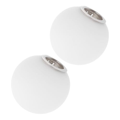 ERINGOGO 2 Stück Milchweißer Glas Lampenschirm Kugelform Softes Licht Ersatz für Pendelleuchte Wandlampe Kronleuchter Kompatibel mit Fassung von ERINGOGO