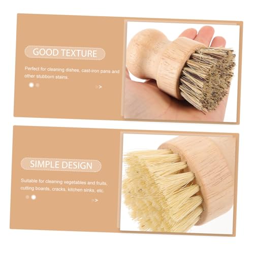ERINGOGO 2 Stück Palm Küchenbürste aus Holz Multipurpose Scrub Brush für Töpfe Pfannen Spülen und Obst Langlebig Praktische Handbürste zur Gründlichen Reinigung im Haushalt von ERINGOGO