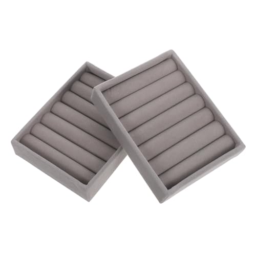 ERINGOGO 2 Stück Schmuckring Aufbewahrungsbox mit Weichem Innenfutter Kompakter Rings Organizer Tray für Zuhause und Reisen Tragbares Schmuck Display Tablett zur Sicheren Aufbewahrung von ERINGOGO
