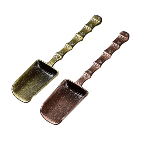 ERINGOGO 2 Stück Teiliges Teelöffel set aus Legierung Leicht und Tragbar Chinesische Kung fu teeschaufeln für Losen Tee Retro gewebtes Design für Zuhause Teestube und Teeparty von ERINGOGO
