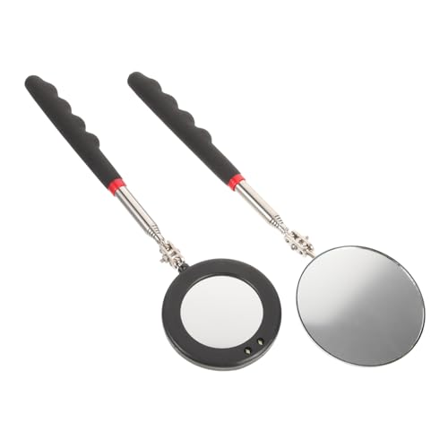 ERINGOGO 2 Stück Teiliges Teleskop inspektionsspiegel LED licht Verstellbarer Runder Spiegel für Fahrzeugunterboden Chassisprüfung Flexibles Tragbares Reparaturwerkzeug für Autoinspektion von ERINGOGO