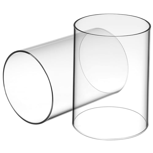 ERINGOGO 2 Stück Transparente Kerzenhülle Zylindrischer Offener Kerzenhalter ohne Boden Windgeschützt Dekorativer Kerzenglaskamin für Esstisch und ERINGOGO 2 Stück Transparente Kerzenhülle Zylindrischer Offener Kerzenhalter ohne Boden Windgeschützt Dekorativer Kerzenglaskamin für Esstisch und von ERINGOGO